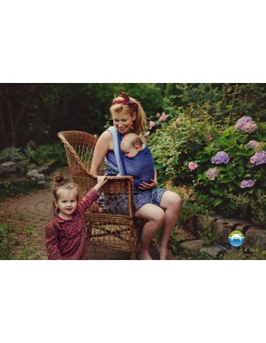 Fular tejido - Little Frog - Marine cube (tencel)