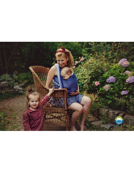 Fular tejido - Little Frog - Marine cube (tencel)