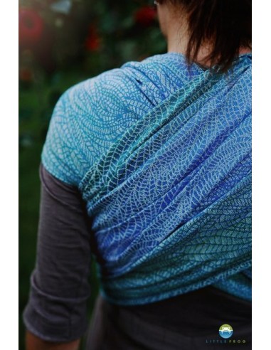 Fular tejido - Little Frog - Marine linen (lino)