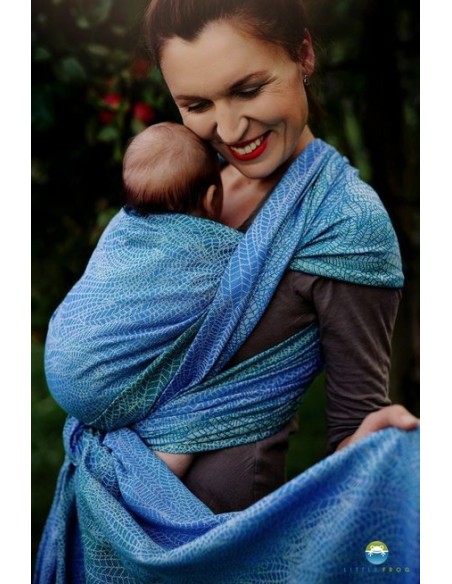 Fular tejido - Little Frog - Marine linen (lino)