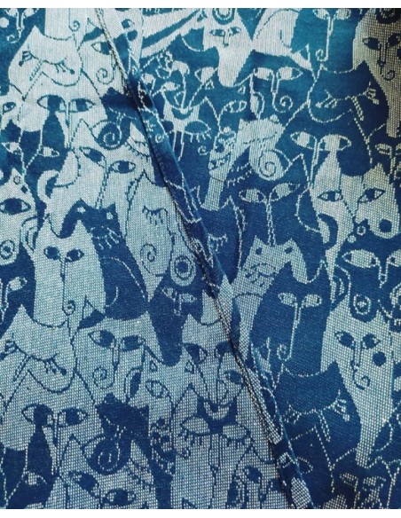 Fular tejido - Mokosh - Meow - Forget me not