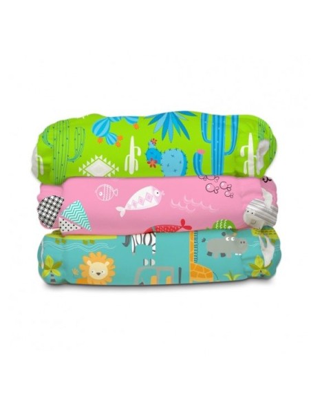 Pack de pañales ecológico - Charlie Banana - 3 BOLSILLOS CON 6 INSERTOS - Florida Safari Pink (con cáñamo)