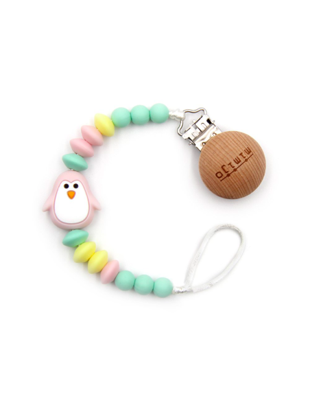 Porta chupete - Mimijo - Pink penguin