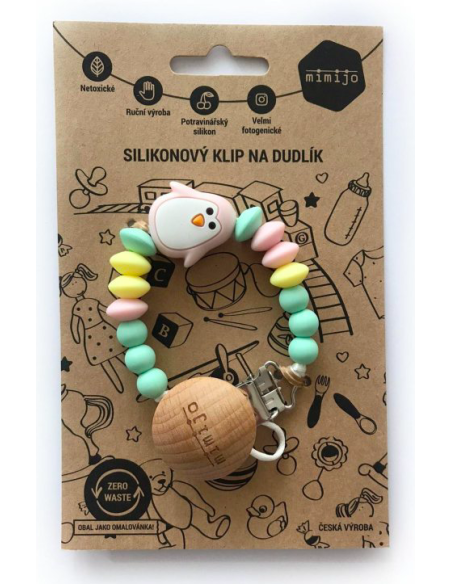 Porta chupete - Mimijo - Pink penguin