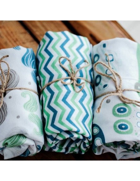 Muselina / pañal de bambú - Little Frog - green