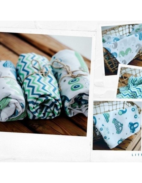 Muselina / pañal de bambú - Little Frog - green