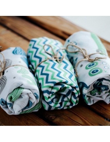 Muselina / pañal de bambú - Little Frog - green