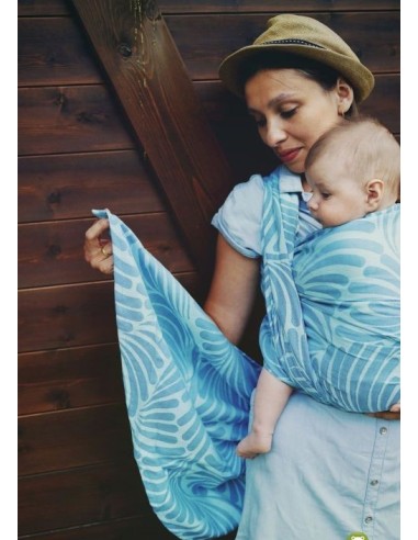 Fular tejido - Little Frog - Sky-blue Plumes