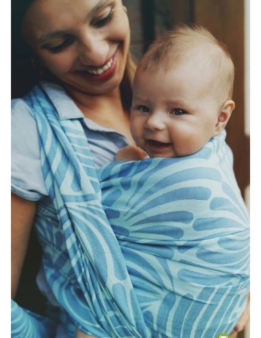 Fular tejido - Little Frog - Sky-blue Plumes