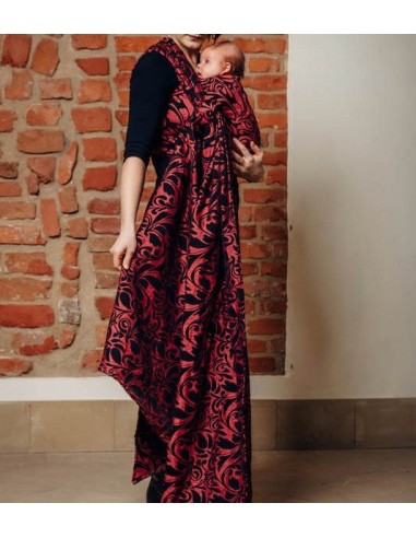 Fular tejido - Lenny Lamb - Twisted Leaves Chilli (lino, seda)