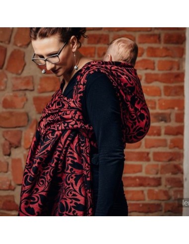 Fular tejido - Lenny Lamb - Twisted Leaves Chilli (lino, seda)