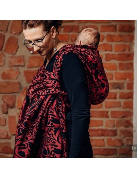 Fular tejido - Lenny Lamb - Twisted Leaves Chilli (lino, seda)