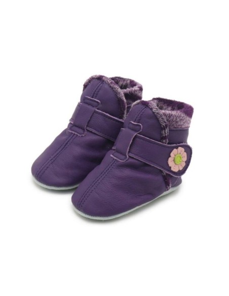 ZAPATOS DE CUERO PARA BEBÉ - CAROZOO - purple