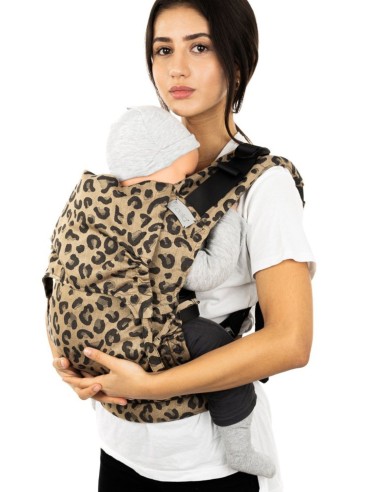 Mochila ergonómica evolutiva - Fidella 2.0 - Leopard Gold - TODDLER (algodón org., viscosa, seda)