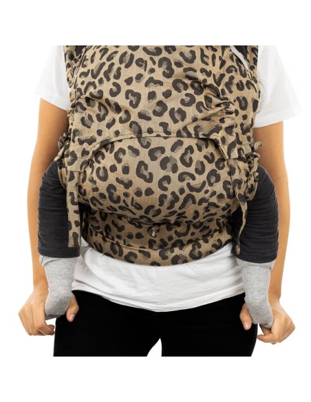 Mochila ergonómica evolutiva - Fidella 2.0 - Leopard Gold - TODDLER (algodón org., viscosa, seda)