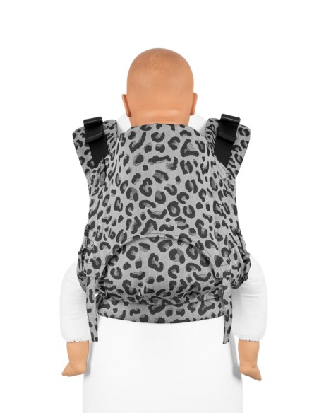 Mochila ergonómica evolutiva - Fidella 2.0 - Leopard Silver - TODDLER (algodón org., viscosa, seda)
