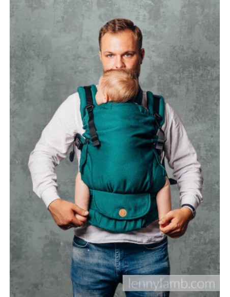 Mochila ergonómica evolutiva - Lenny Upgrade - Little Herringbone Emerald