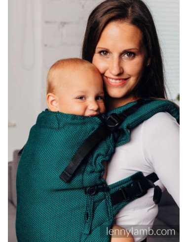 Mochila ergonómica evolutiva - Lenny Upgrade - Little Herringbone Emerald