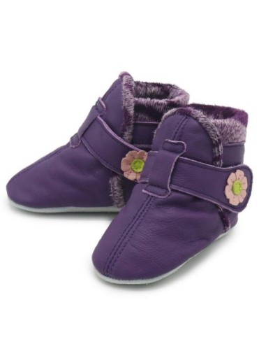 ZAPATOS DE CUERO PARA BEBÉ - CAROZOO - purple