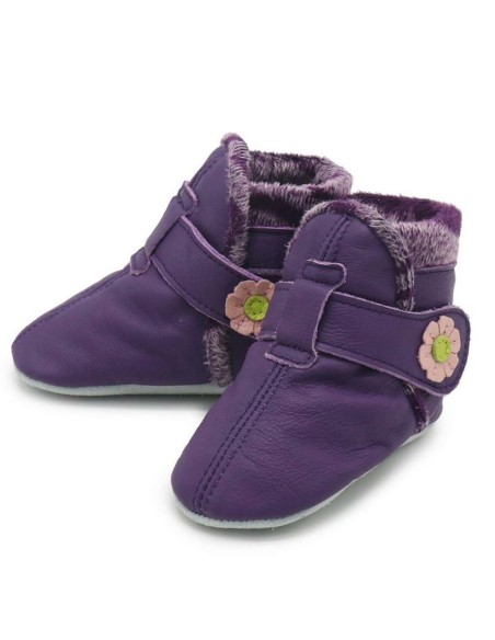 ZAPATOS DE CUERO PARA BEBÉ - CAROZOO - purple