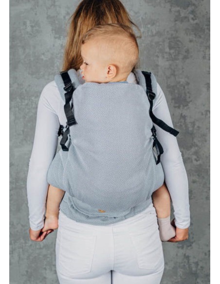 Mochila ergonómica evolutiva - Lenny Preschool - Little Herringbone - grey