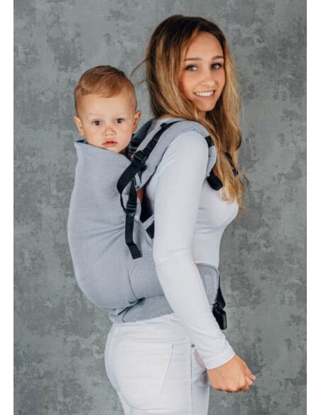 Mochila ergonómica evolutiva - Lenny Preschool - Little Herringbone - grey
