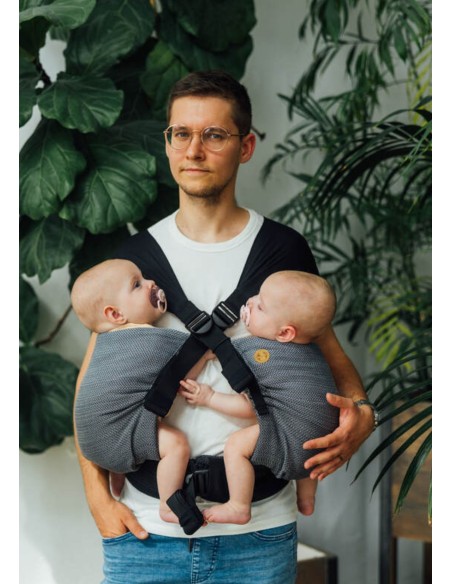 Mochila ergonómica / gemelar - Lenny Twin - Ombre Grey (2 unidades)