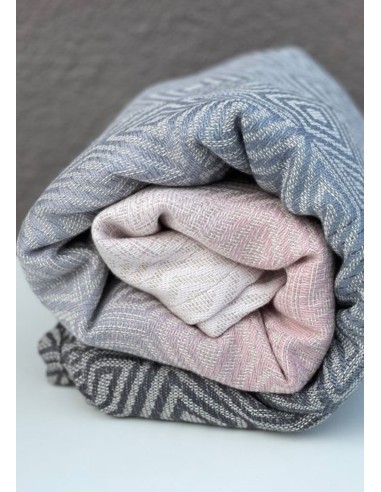 Fular tejido - Little Frog - Foggy cube (lino)