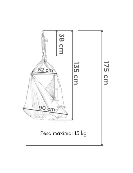 Cuna colgante ergonómica - gris