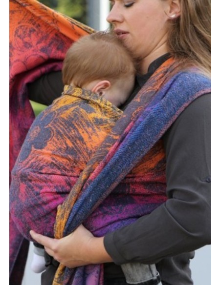 Fular tejido - Yaro - Chloe Duo Havana Grad Orange Navy Confetti