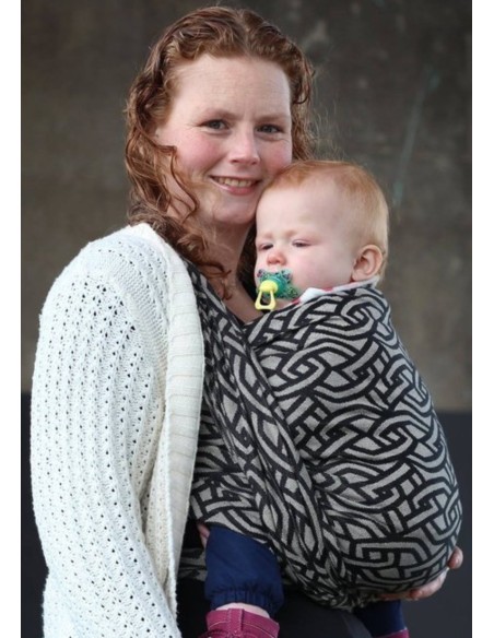 Fular tejido - Yaro - Braid Black Natural Seacell