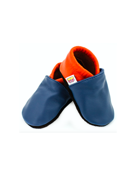 zapatos de cuero - afelo - blue/orange