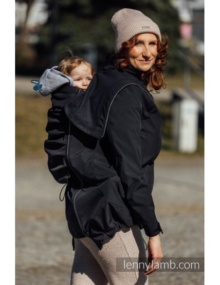 Abrigo de porteo - Softshell - Negro