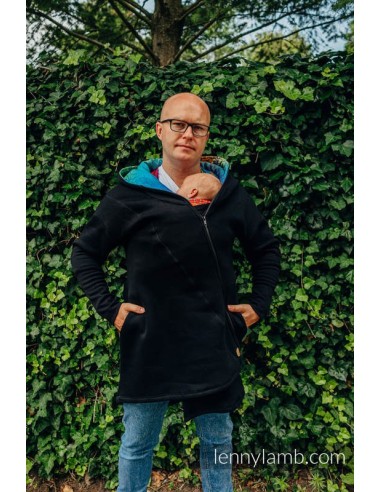 Chaqueta asimétrica unisex - Lenny Lamb-Negro