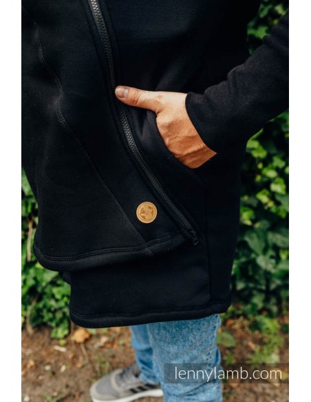 Chaqueta asimétrica unisex - Lenny Lamb-Negro