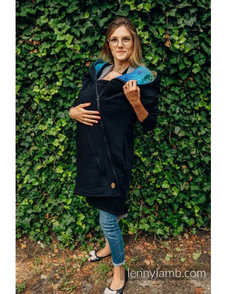 Chaqueta asimétrica unisex - Lenny Lamb-Negro
