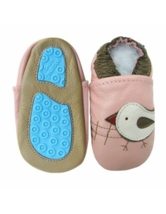 ZAPATOS DE CUERO PARA BEBÉ - CAROZOO - CHICKY PINK