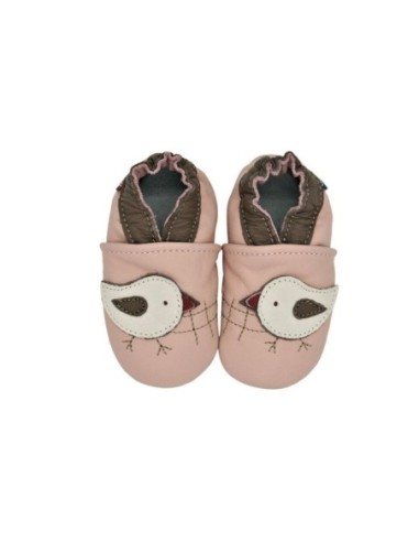 ZAPATOS DE CUERO PARA BEBÉ - CAROZOO - CHICKY PINK