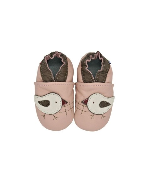 ZAPATOS DE CUERO PARA BEBÉ - CAROZOO - CHICKY PINK