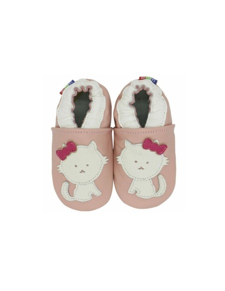 ZAPATOS DE CUERO PARA BEBÉ - CAROZOO - CAT PINK OUTDOOR