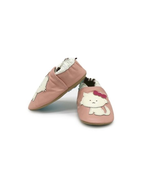 ZAPATOS DE CUERO PARA BEBÉ - CAROZOO - CAT PINK OUTDOOR