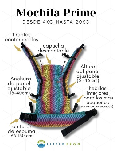Mochila ergonómica evolutiva -Little Frog prime-Linen Miles