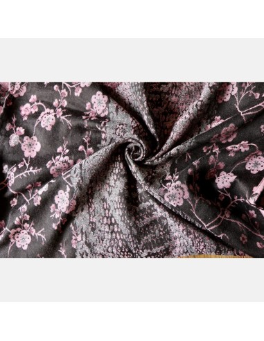 Fular tejido - Yaro - Flowersnake- Duo Black Rose Seacell