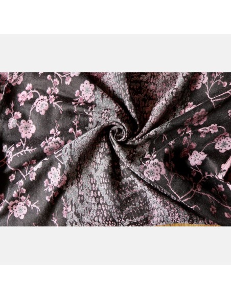 Fular tejido - Yaro - Flowersnake- Duo Black Rose Seacell