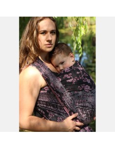 Fular tejido - Yaro - Flowersnake- Duo Black Rose Seacell 2