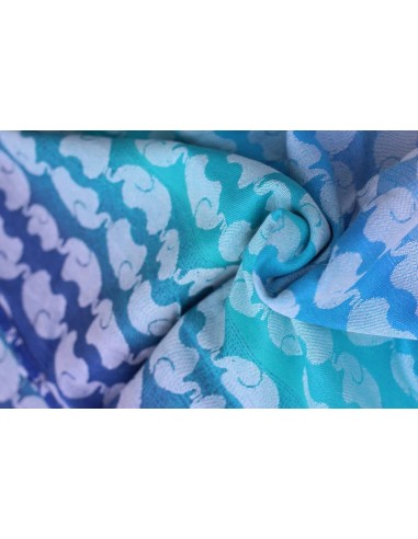 Fular tejido - Yaro - Elephants -  Aqua Grad Bamboo