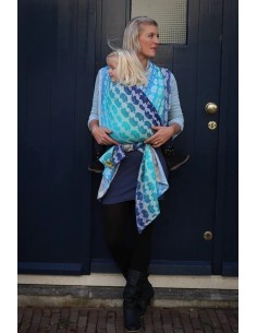 copia de Fular tejido - Yaro - Elephants -  Aqua Grad Bamboo 2