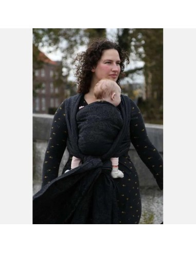 Fular tejido - Yaro - Ava - Duo Black Wool Silk Glam