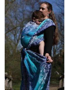 Fular tejido - Yaro -Meadow - Duo Aqua Grad Black White Seacell