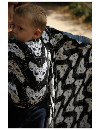 Fular tejido - Yaro - Sphynx  -  Trinity Black White Bamboo